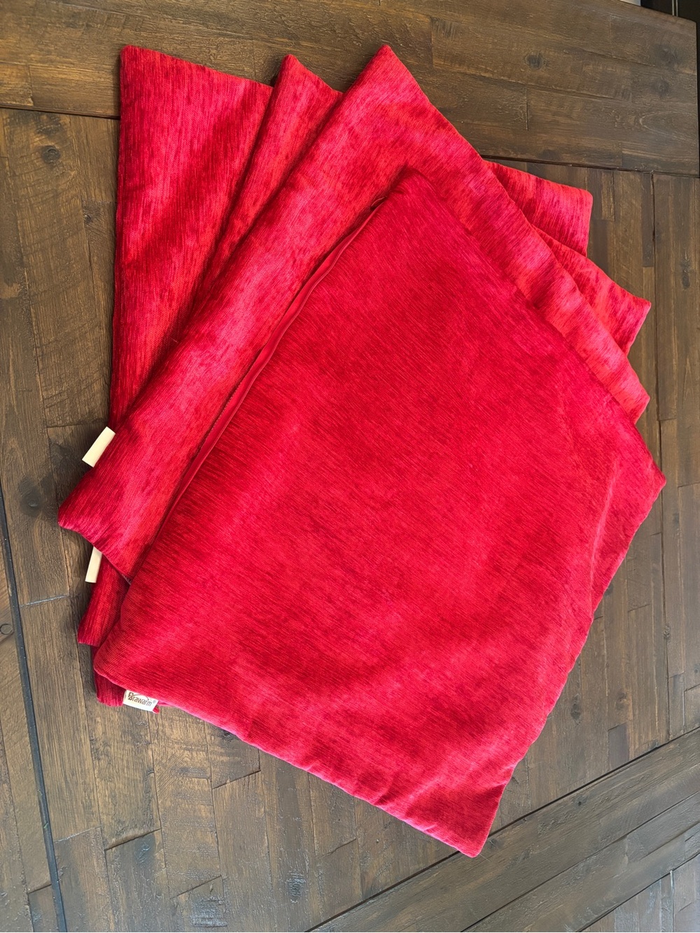 Plush Red Accent Pillow Covers- Vibrant Red Home Accent- LIKE NEW